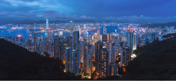 View oof Hongkong city from above
